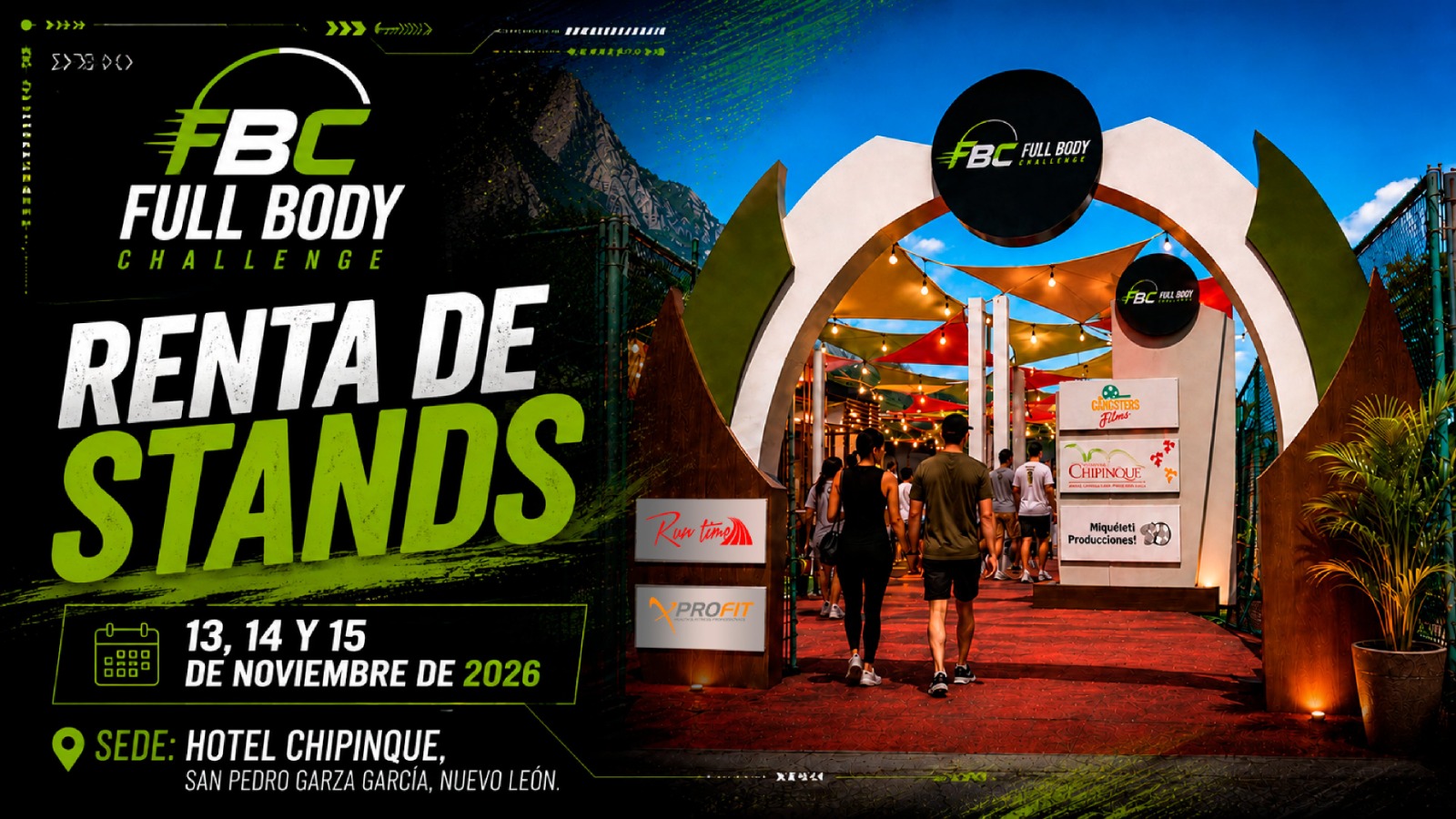 Renta de stands Full Body Challenge 13, 14 y 15 de noviembre de 2026