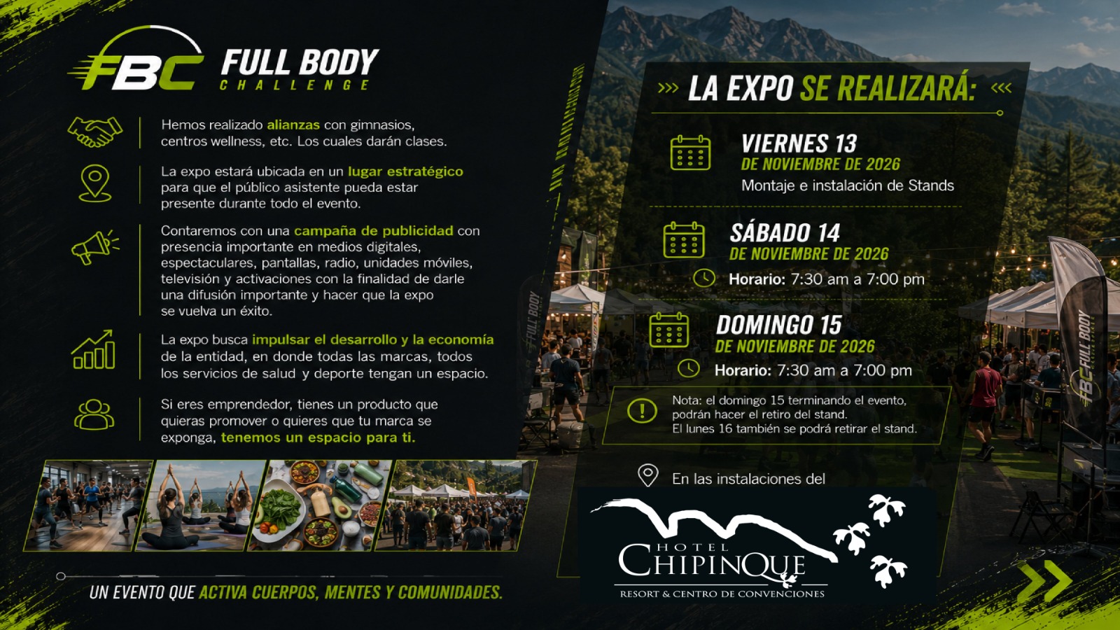 Información general de la Expo Full Body Challenge